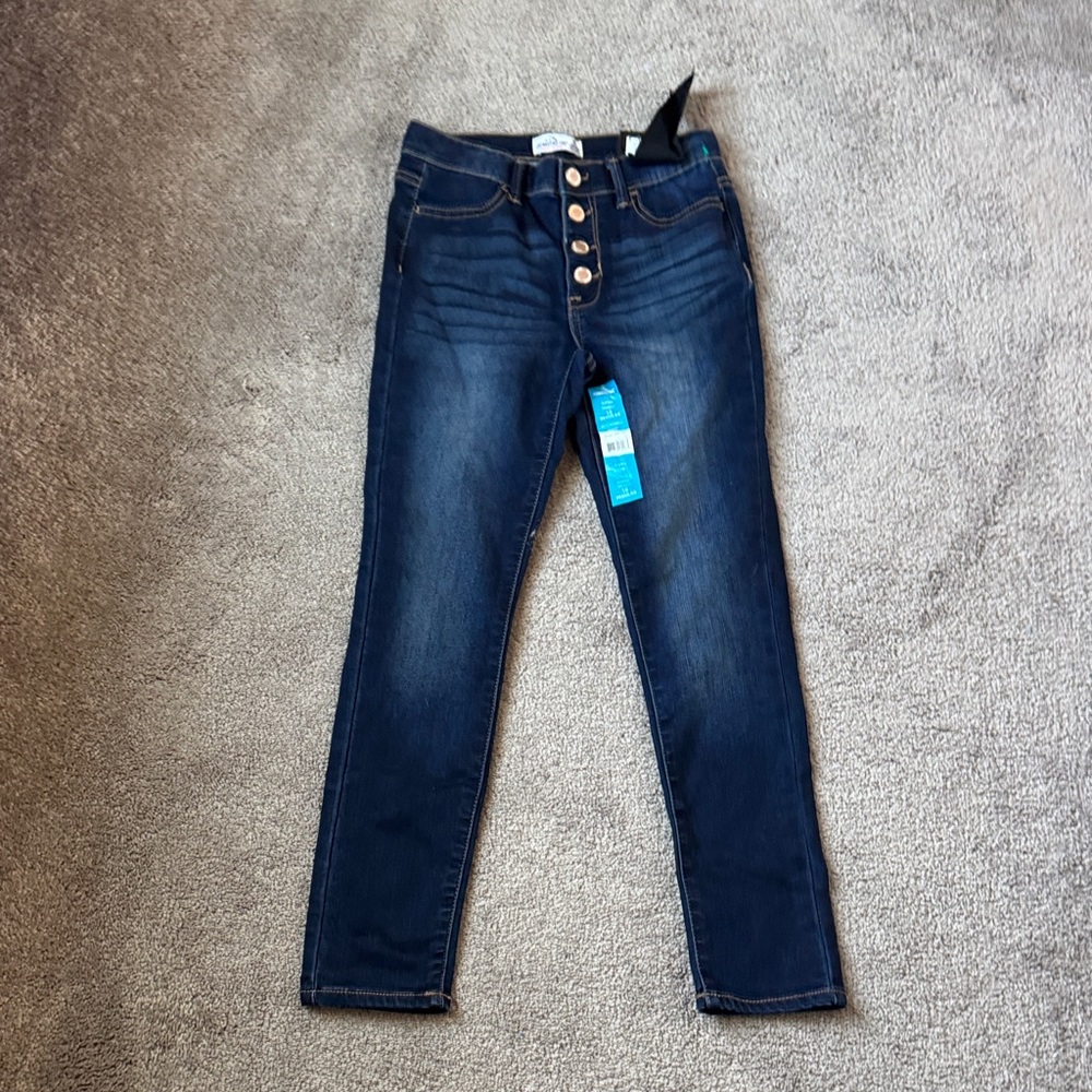 Jordache High Rise Button Fly Super Skinny Stretch Jeans Dark Wash SIZE 10
